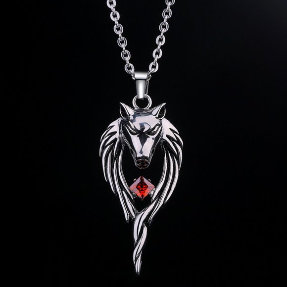 Other - ❤️Retro domineering crystal wolf head pendant necklace for women/men, N90201P159